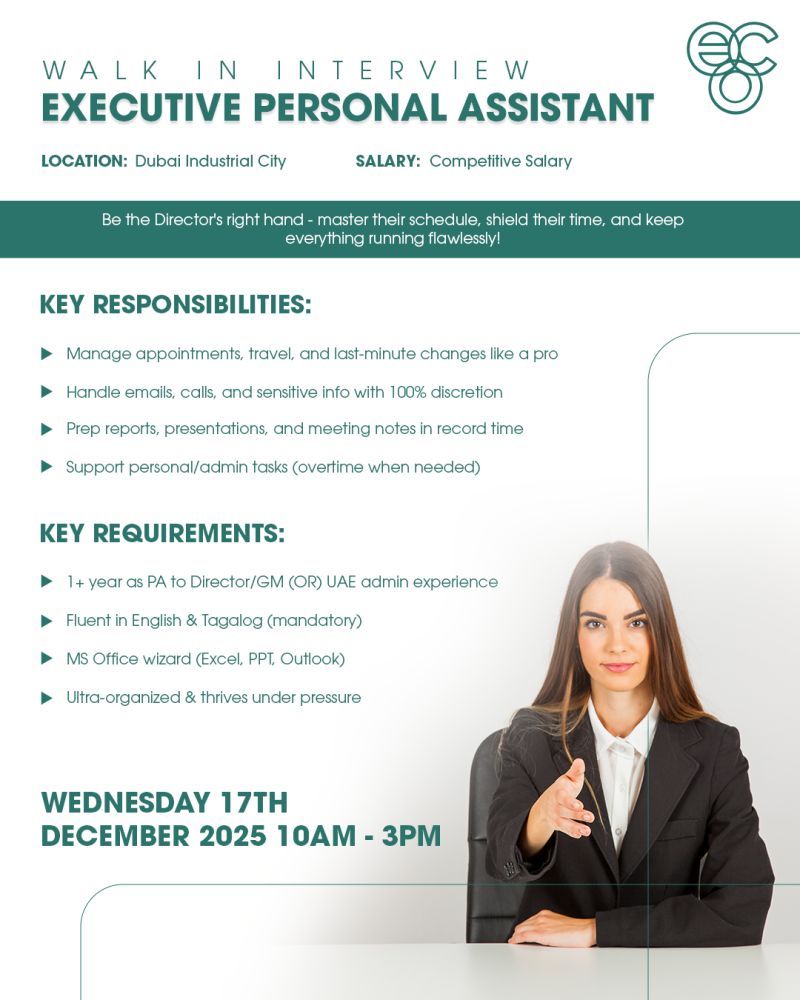 Walk-in Interview Advertisement - ECC