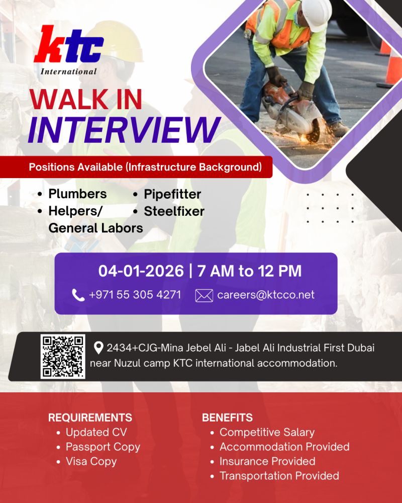 Walk-in Interview Advertisement - KTC International