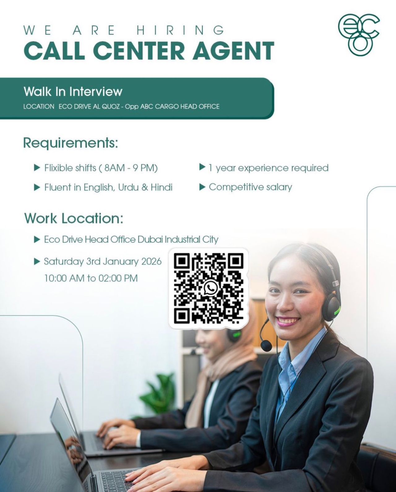 Walk-in Interview Advertisement - Eco Drive