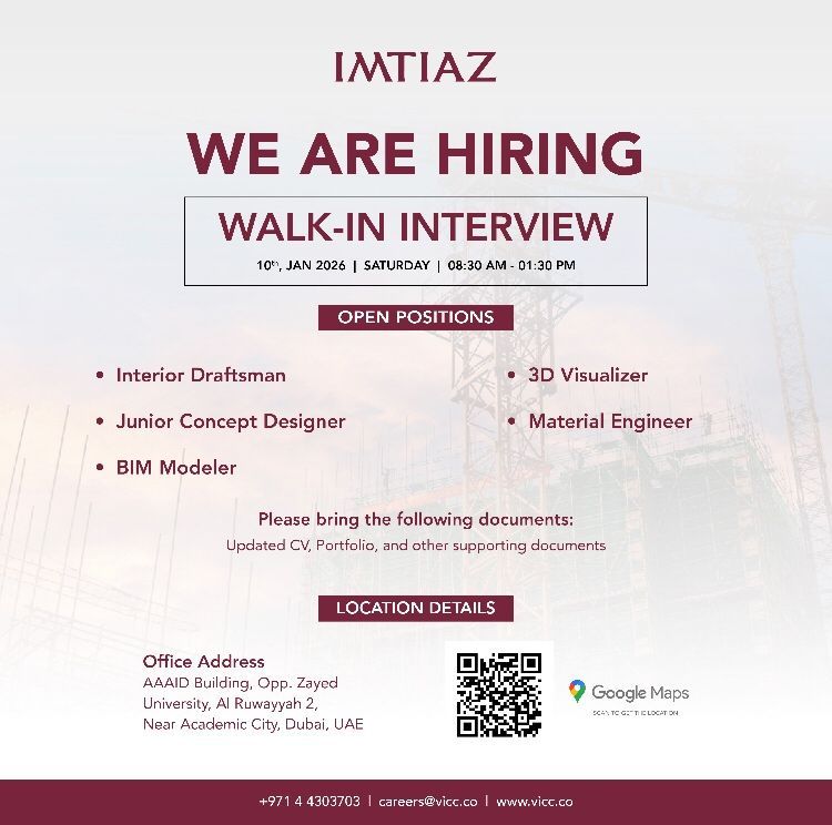 Walk-in Interview Advertisement - Imtiaz Developers