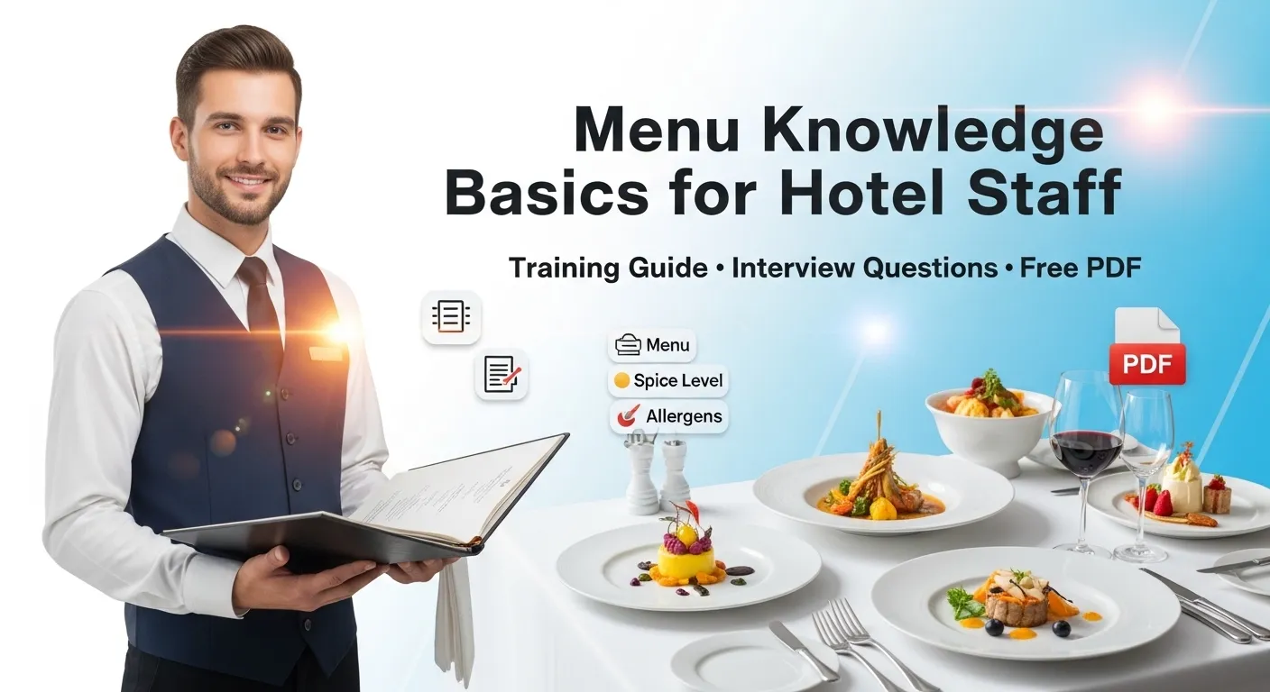 Menu Knowledge Basics for Hotel Staff (Training, PDF & Interview Q&A)