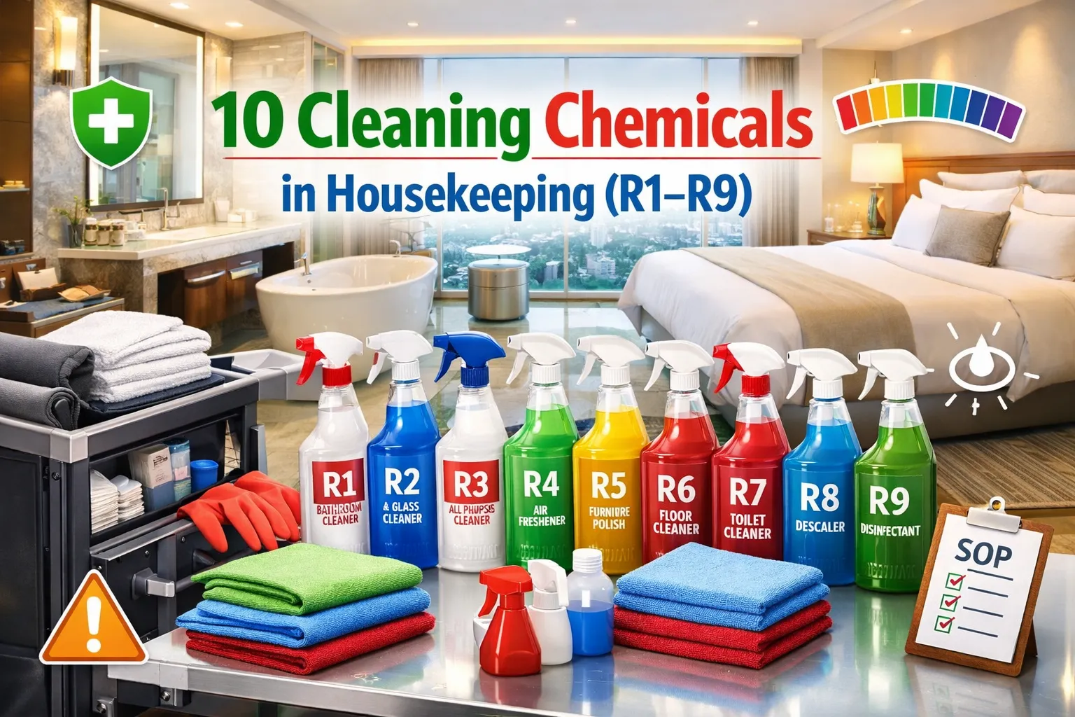 10 Cleaning Chemicals in Housekeeping (R1 to R9) – Complete Hotel Guide for UAE